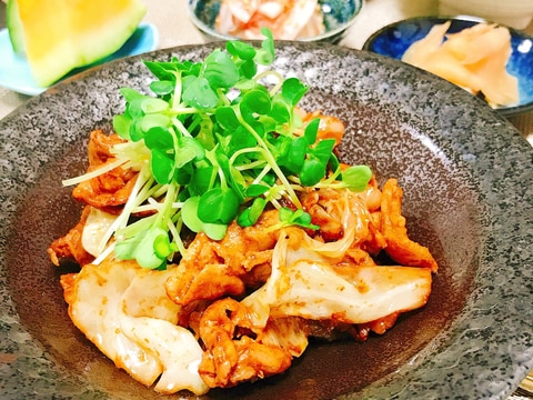 夏バテ防止に♪豚肉とキャベツの味噌炒め